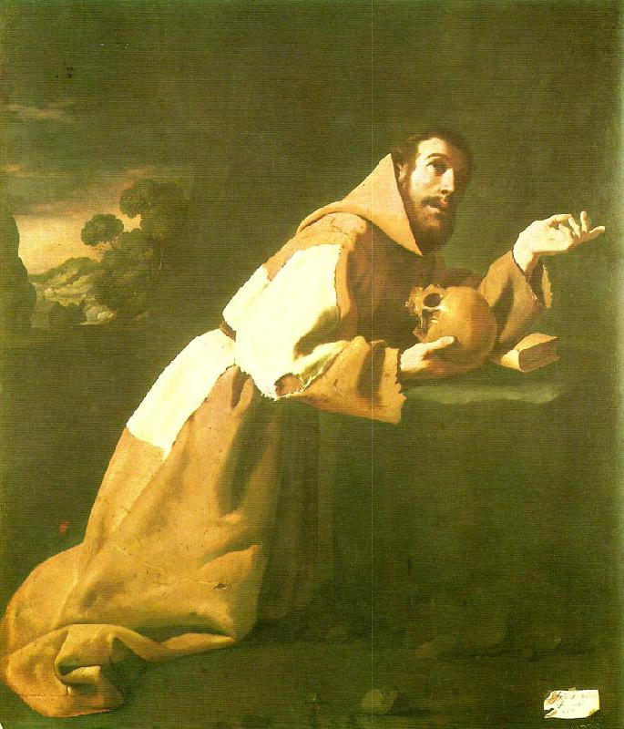 Francisco de Zurbaran francis kneeling oil painting image